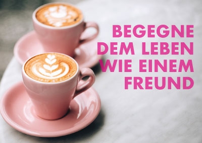 Spruchkarte - rosa Espresso Tassen