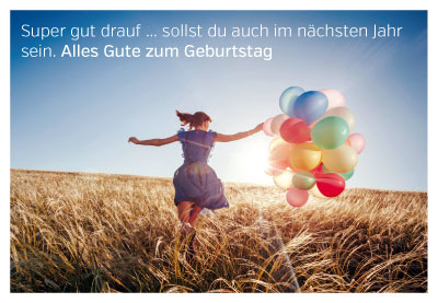 Geburtstag - Doppelkarte M?dchen mit Luftballons