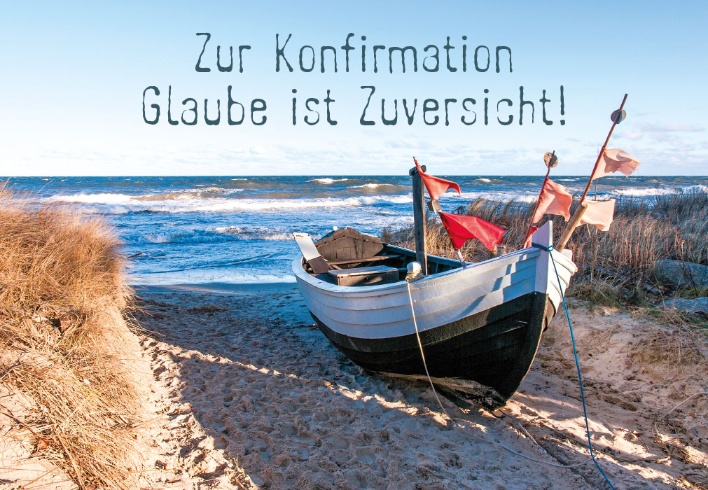 Konfirmation - altes Fischerboot am Strand