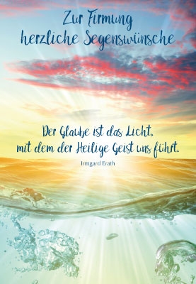 Firmung - Wasser, Himmel, Wolken, Sonne, illustriert