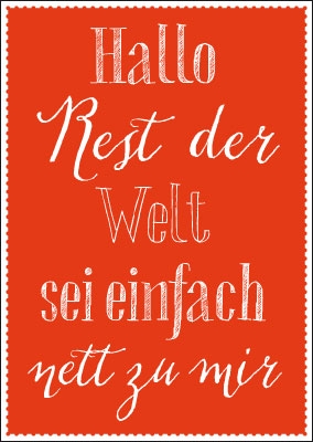 Spruchkarte - Hallo Rest der