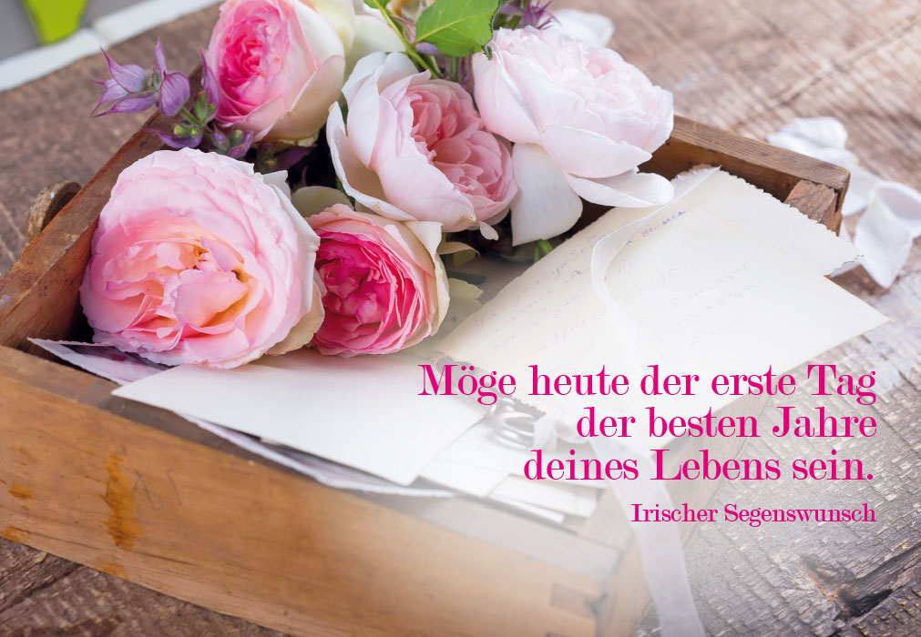 Geburtstag - rosa Rosen in Schublade