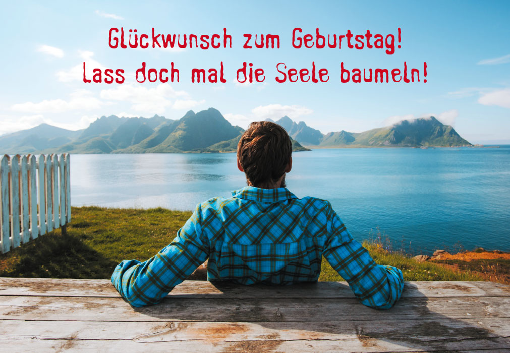 Geburtstag - Männer, Blick übe Nebel auf Berge