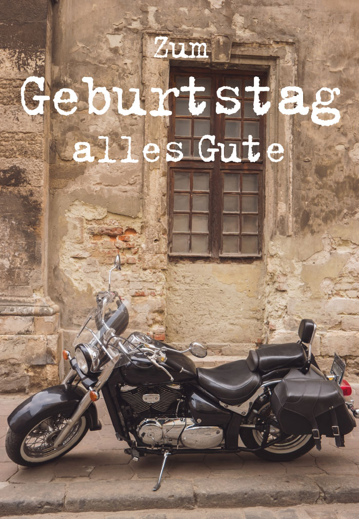 (M?nner) Geburtstag - altes Bike vor Steinwand