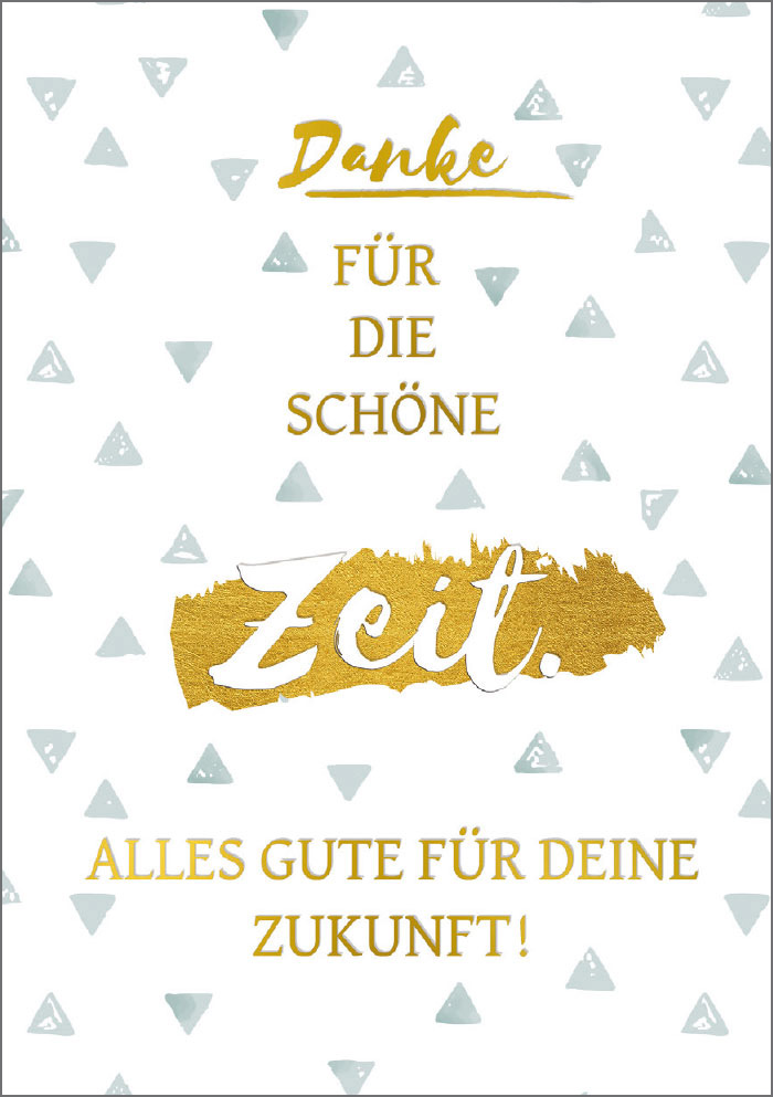 Kleine Kartengrüße - Zeit, Gold, weiß und grau