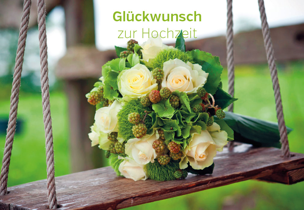 Hochzeit - Hochzeitsstrauß auf Holzschaukel