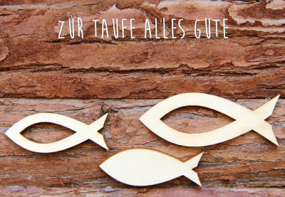 Taufe - Fische auf Holz