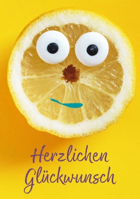 Kleine Kartengrüße - lustige Zitrone