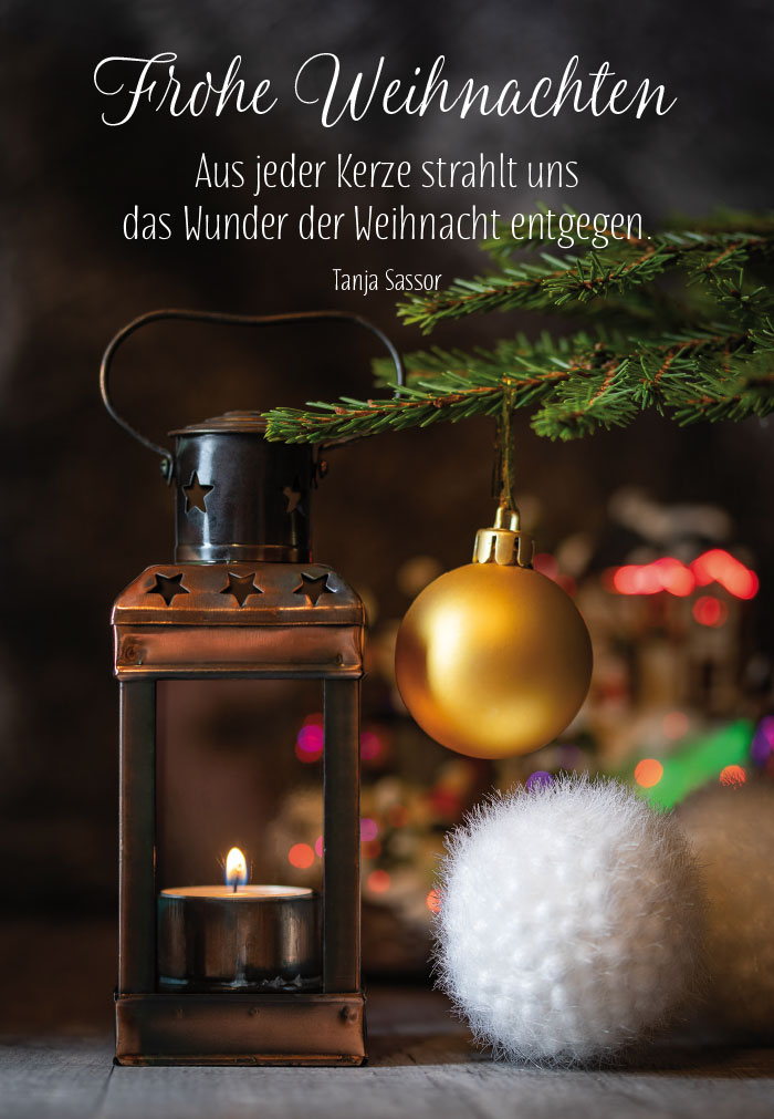 Weihnachten - Windlicht, goldene Kugel