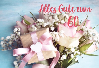 Zahlengeburtstag - Geschenk, Blumen Herz 