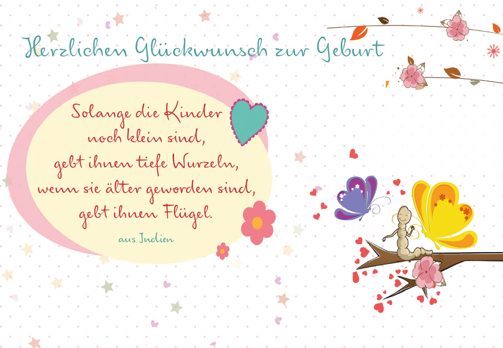 Geburt - Schmetterling, Ast, Wurm, Illustration